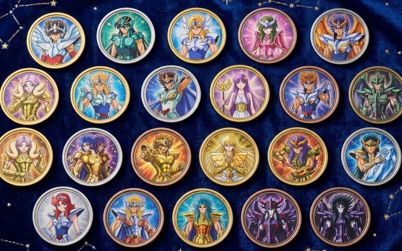 diferentes-tazos-caballeros-del-zodiaco