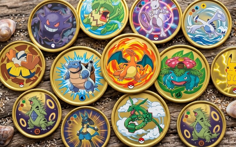 diferentes-tazos-pokemon-dorados
