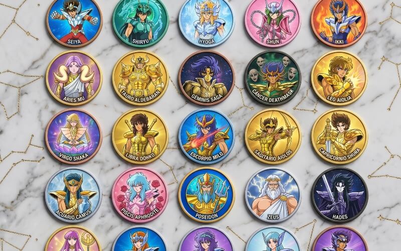 multiples-tazos-caballeros-del-zodiaco