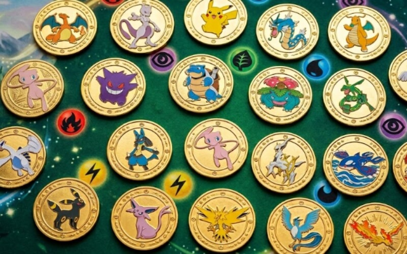 multiples-tazos-pokemon-dorados