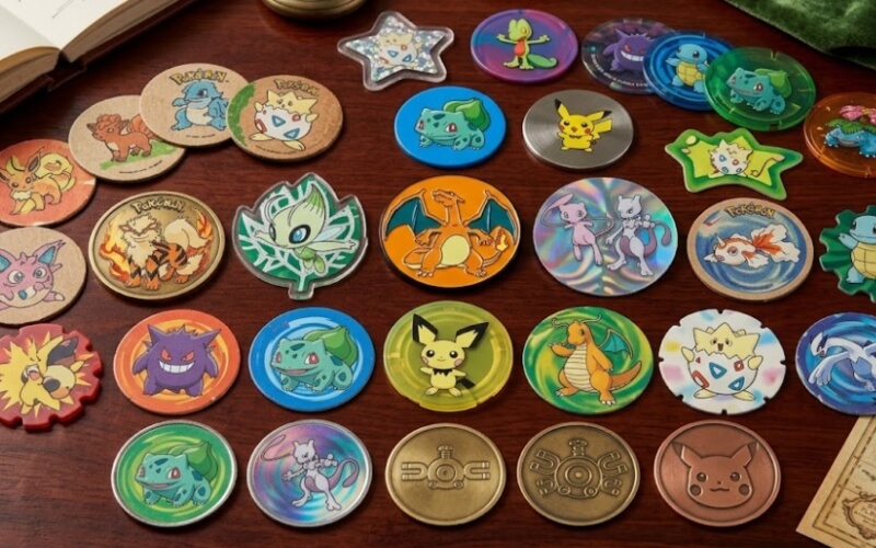variados-tazos-pokemon-diferentes-materiales