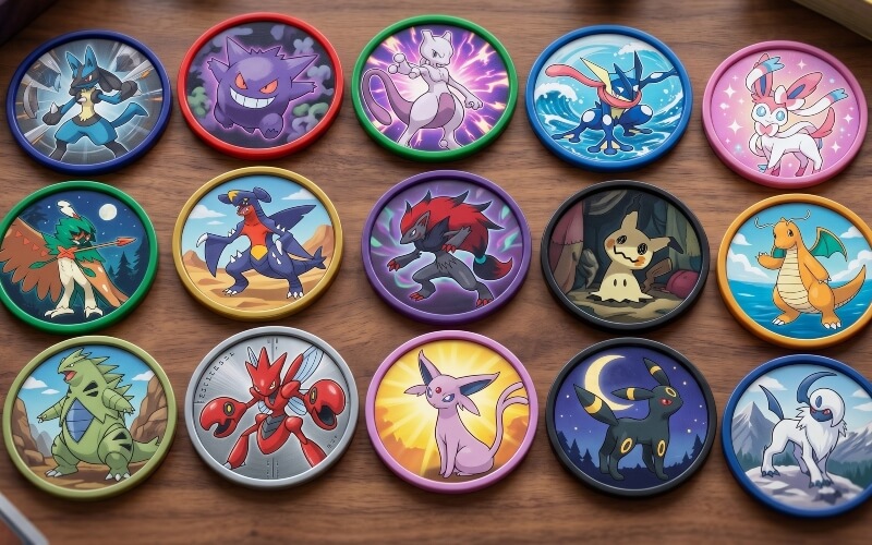 variedad-tazos-diferentes-pokemon